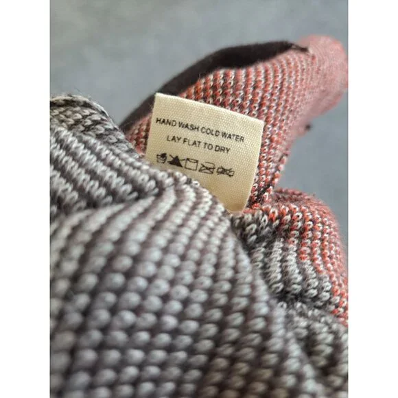 Native-Inspired Knit Cardigan Sweater Wool Blend Tie Patterns M. Rena Womens L - Picture 8 of 8